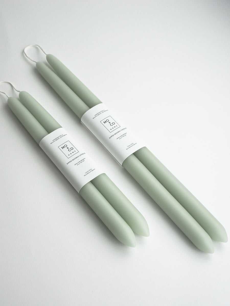 Eucalyptus | Dipped Beeswax Taper Candles