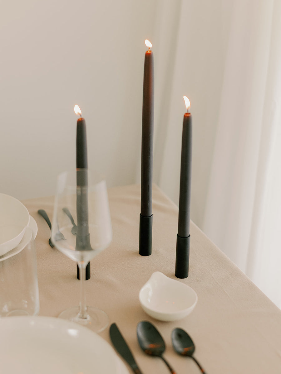 Charcoal  Dipped Beeswax Taper Candles – Mo&Co Home