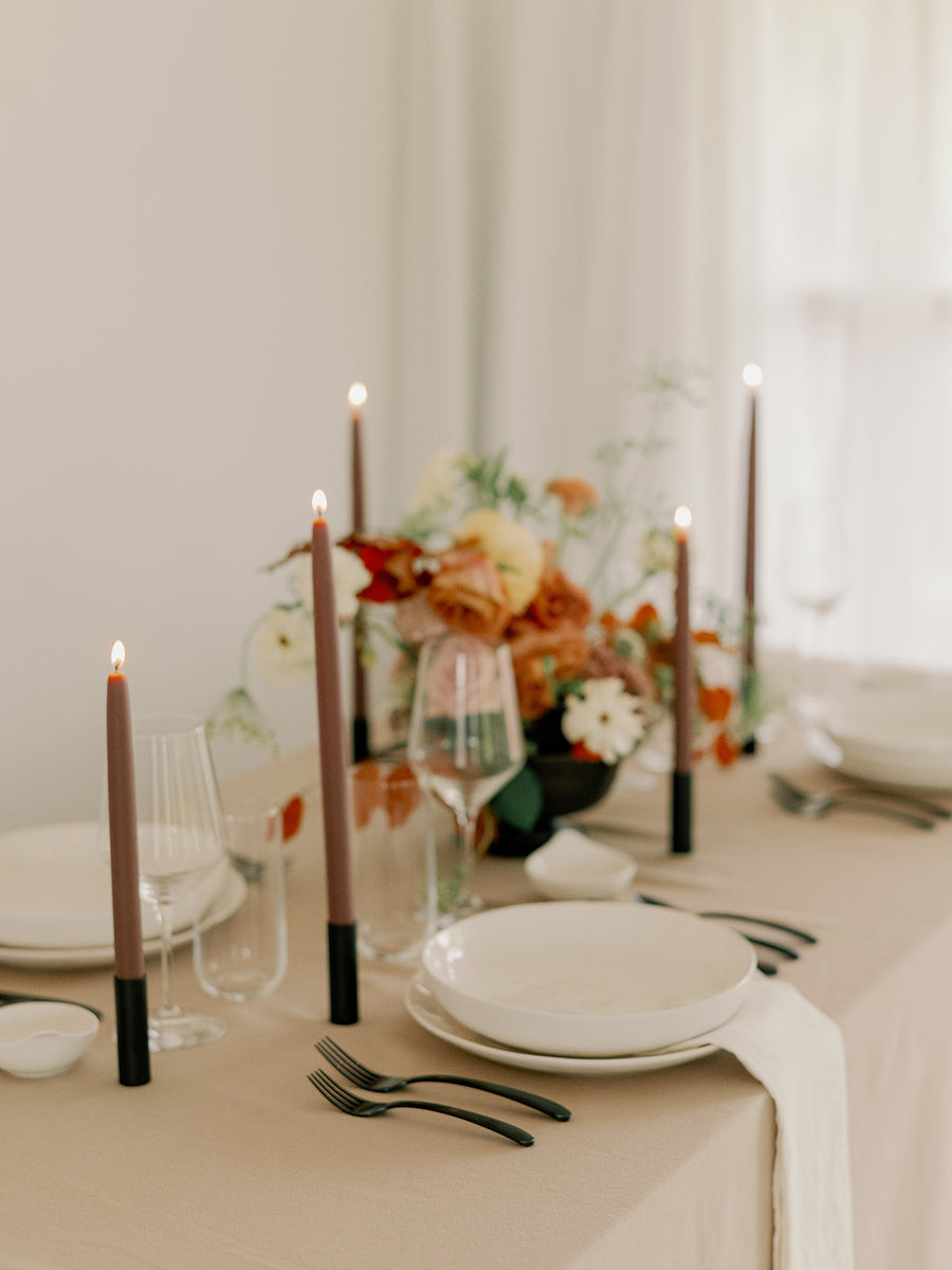 Mauve | Dipped Beeswax Taper Candles