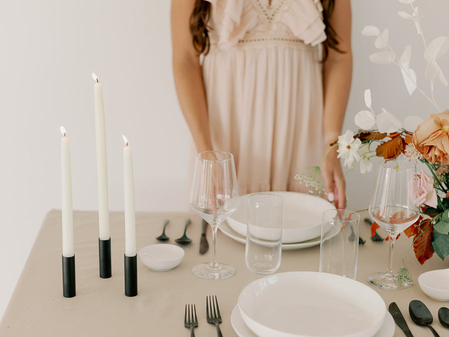 Natural White | Dipped Beeswax Taper Candles