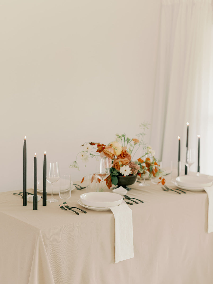 Charcoal | Dipped Beeswax Taper Candles