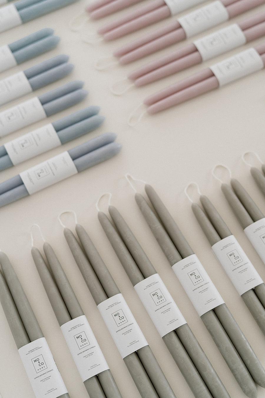 Sage | Dipped Beeswax Taper Candles