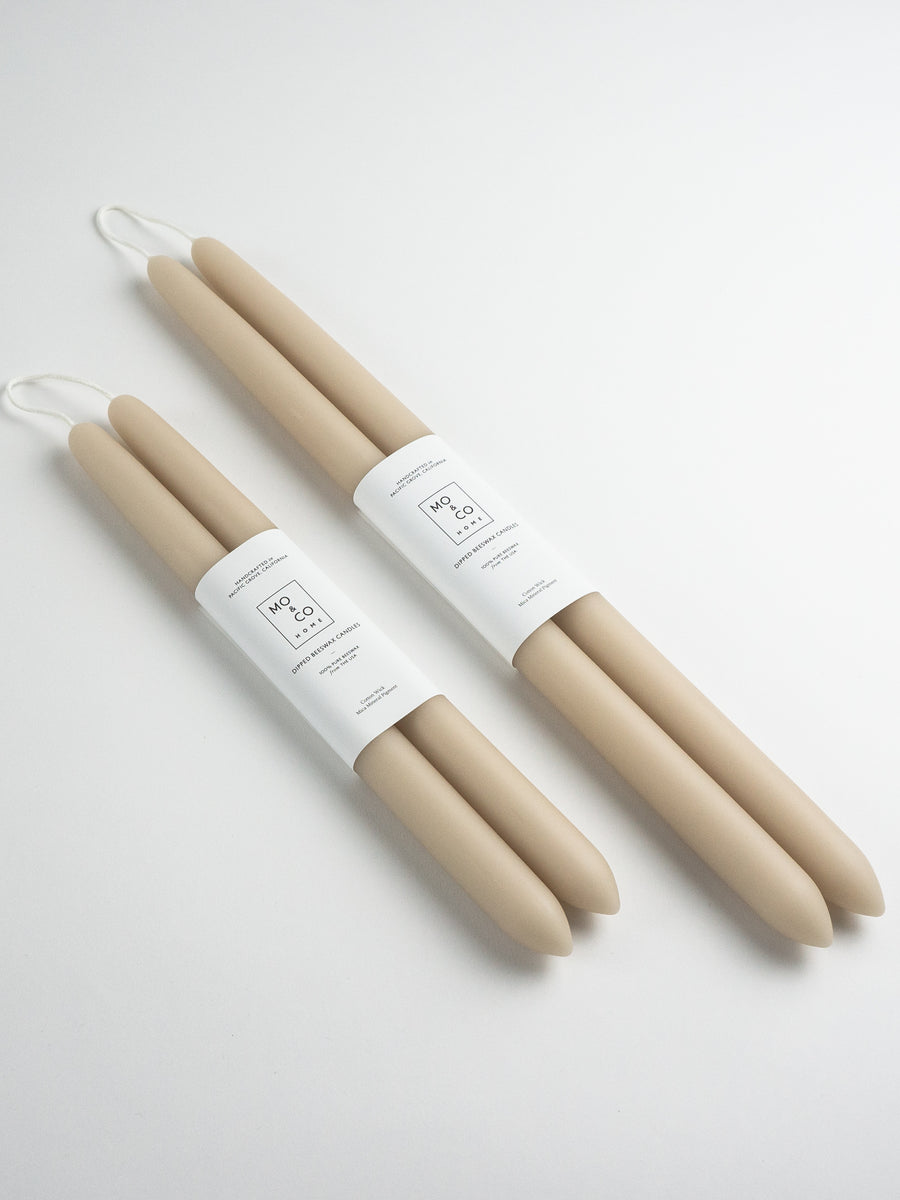 Clay | Dipped Beeswax Taper Candles