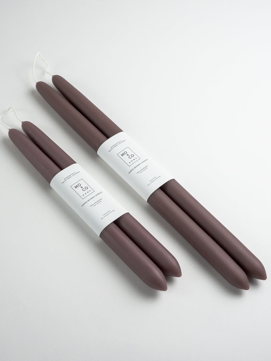 Mauve | Dipped Beeswax Taper Candles
