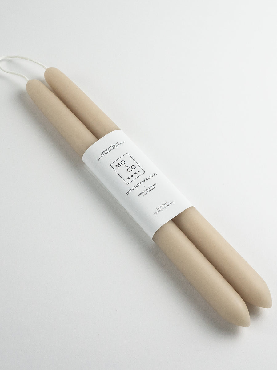 Clay | Dipped Beeswax Taper Candles