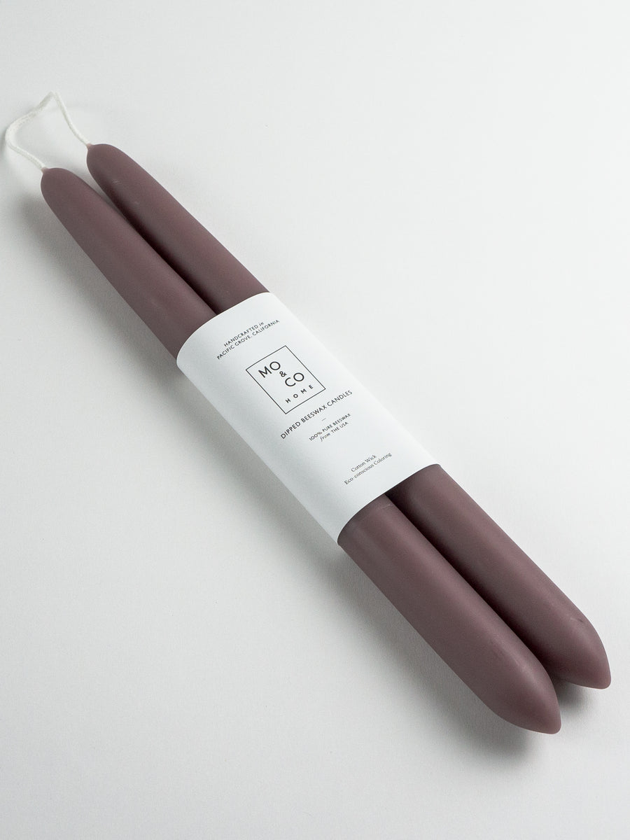 Mauve | Dipped Beeswax Taper Candles