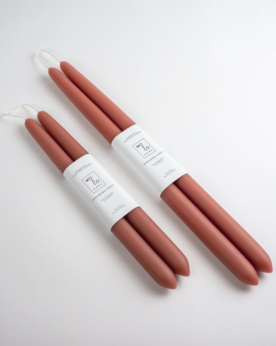 Terra Cotta | Dipped Beeswax Taper Candles