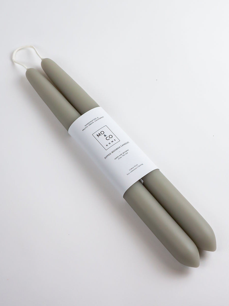 Sage | Dipped Beeswax Taper Candles
