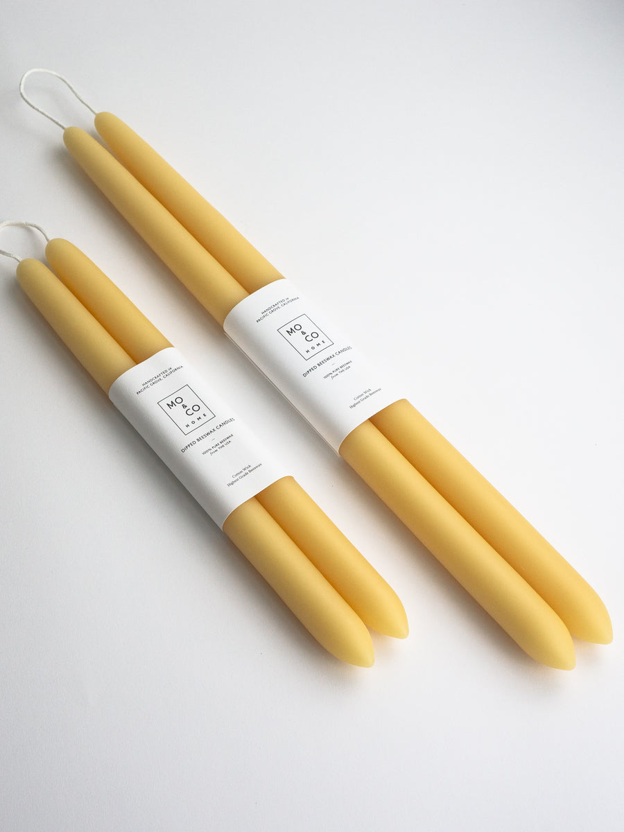 Natural Gold | Dipped Beeswax Taper Candles