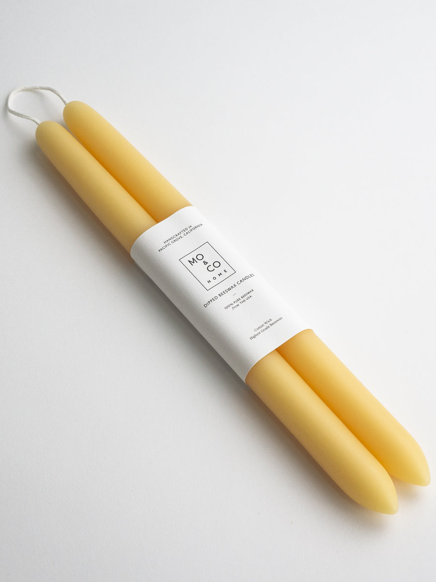 Natural Gold | Dipped Beeswax Taper Candles